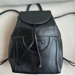 Tory Burch Black Leather Backpack